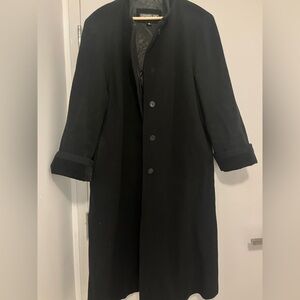 London Fog Classic Black Wool and Cashmere Coat